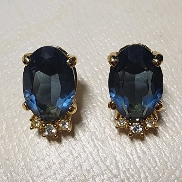 Vintage Christian Dior Gold Sapphire Designer Runway Couture … - Picture 1 of 4